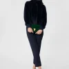 Blouson Bertille bleu nuit en fausse fourrure