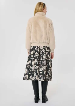 Blouson Bertille écru en fausse fourrure