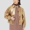 Blouson Bibba doré en cuir