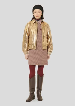 Blouson Bibba doré en cuir
