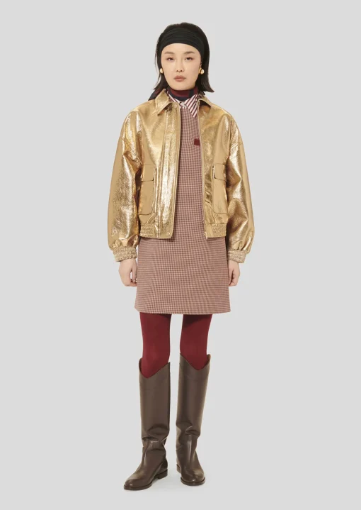 Blouson Bibba doré en cuir