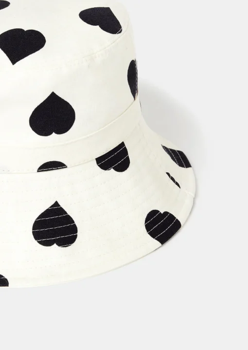 Bob Chloe écru à motif coeur noir