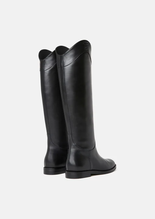 Bottes Kayleigh noires en cuir
