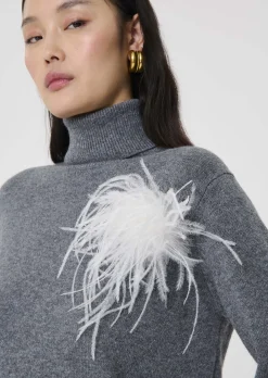 Broche Arthur écrue en plumes