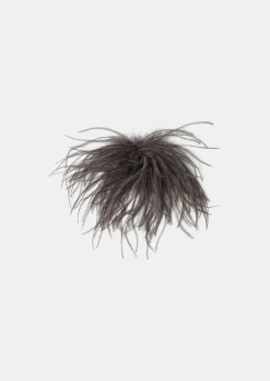 Broche Arthur grise en plumes