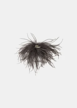 Broche Arthur grise en plumes