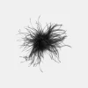 Broche Arthur noire en plumes