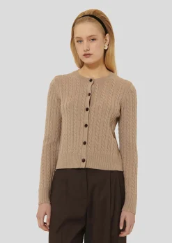 Cardigan Gaspard marron en laine merinos