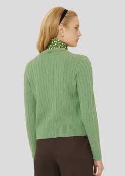 Cardigan Gaspard vert en laine merinos