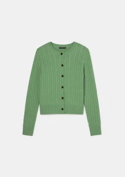 Cardigan Gaspard vert en laine merinos