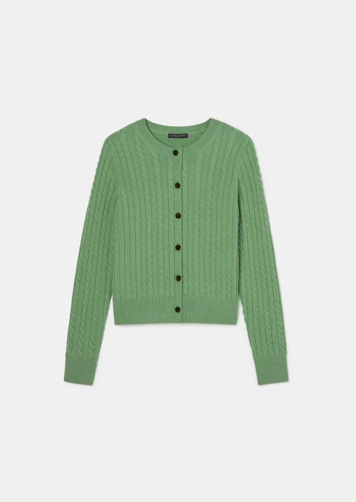Cardigan Gaspard vert en laine merinos