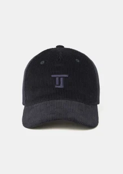 Casquette Carole bleu nuit en velours côtelé