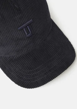 Casquette Carole bleu nuit en velours côtelé
