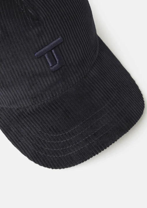 Casquette Carole bleu nuit en velours côtelé