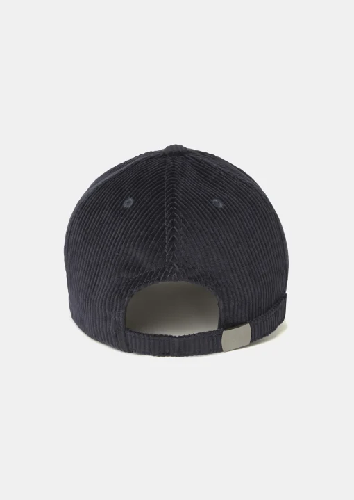 Casquette Carole bleu nuit en velours côtelé