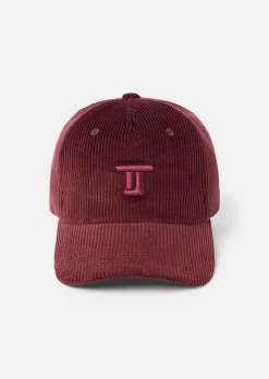 Casquette Carole bordeaux en velours côtelé