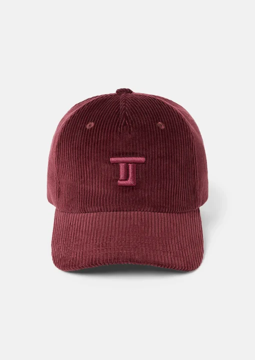 Casquette Carole bordeaux en velours côtelé