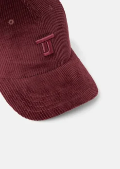 Casquette Carole bordeaux en velours côtelé