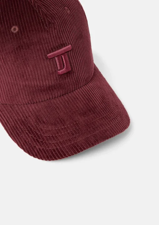 Casquette Carole bordeaux en velours côtelé