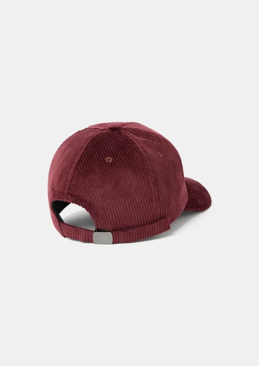 Casquette Carole bordeaux en velours côtelé