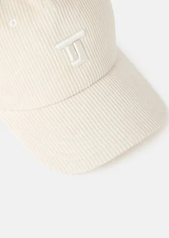 Casquette Carole écrue en velours côtelé