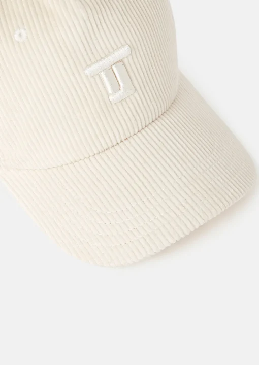 Casquette Carole écrue en velours côtelé