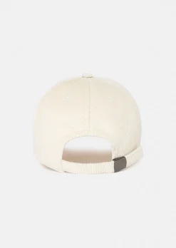 Casquette Carole écrue en velours côtelé