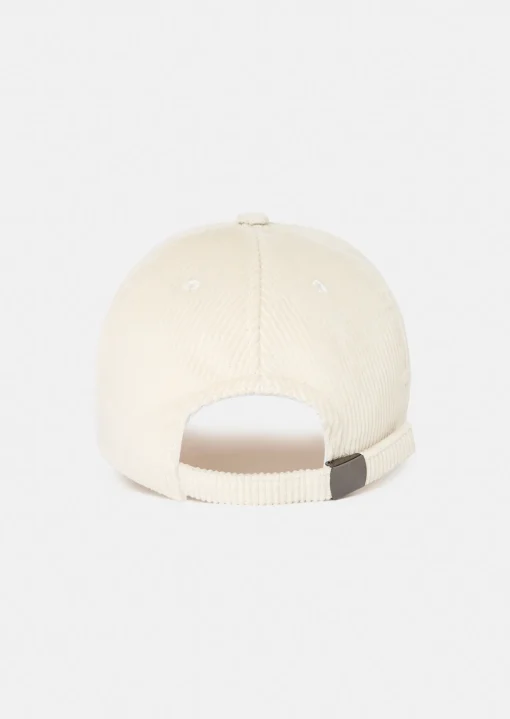 Casquette Carole écrue en velours côtelé