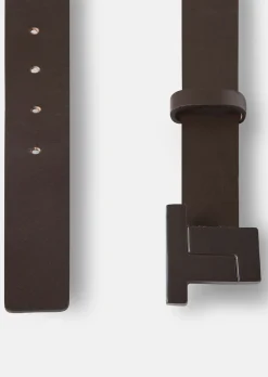 Ceinture 8 bis marron en cuir lisse