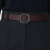 Ceinture Gigi bordeaux en cuir lisse