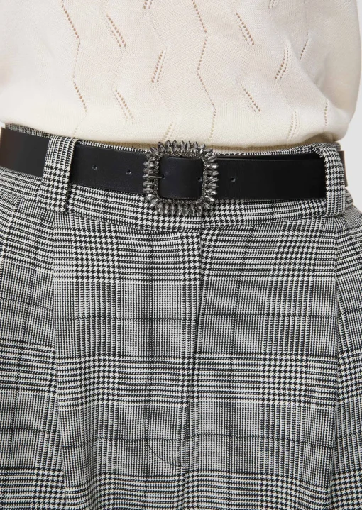Ceinture Gigi noire en cuir lisse