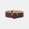 Ceinture Lauren bordeaux en cuir lisse