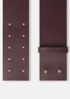Ceinture Lauren bordeaux en cuir lisse