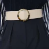 Ceinture Lauren écrue en cuir lisse