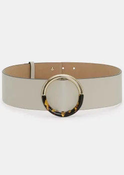 Ceinture Lauren écrue en cuir lisse