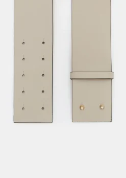 Ceinture Lauren écrue en cuir lisse