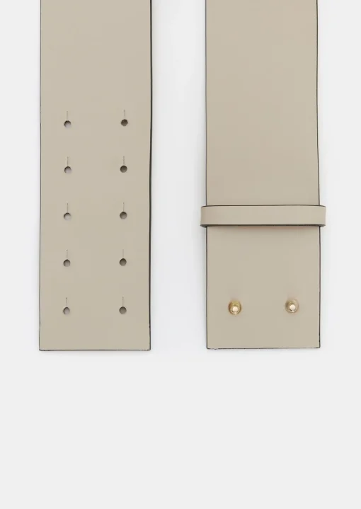 Ceinture Lauren écrue en cuir lisse