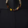 Ceinture Lauren noire en cuir lisse