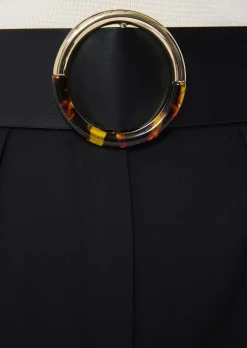 Ceinture Lauren noire en cuir lisse