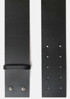 Ceinture Lauren noire en cuir lisse