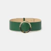 Ceinture Lauren verte en cuir lisse