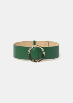 Ceinture Lauren verte en cuir lisse