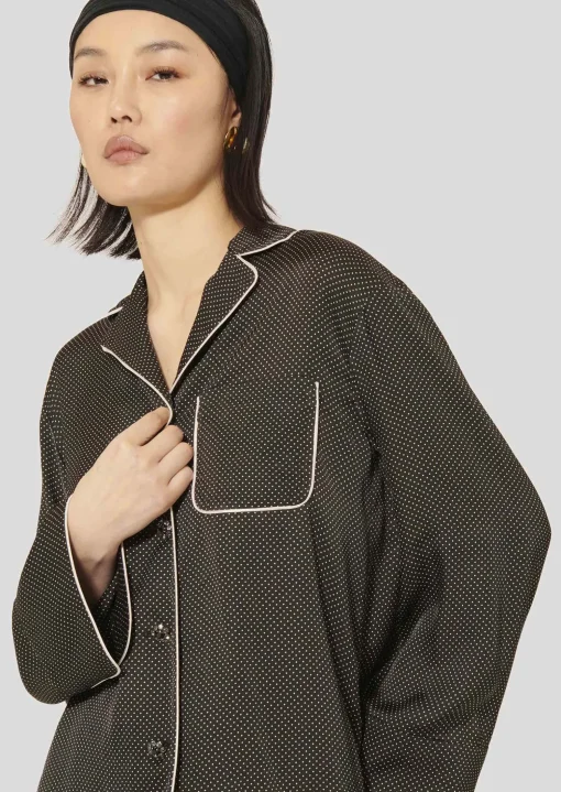 Chemise Calvi noire imprimée à pois