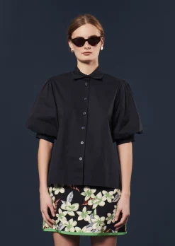 Chemise Calypso bleu nuit en popeline