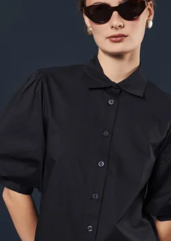 Chemise Calypso bleu nuit en popeline