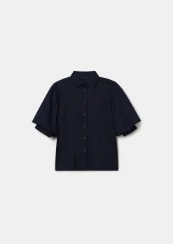 Chemise Calypso bleu nuit en popeline