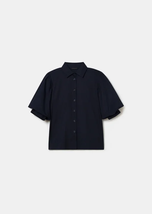 Chemise Calypso bleu nuit en popeline