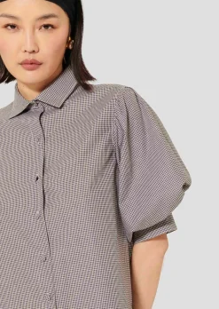 Chemise Calypso noire en vichy