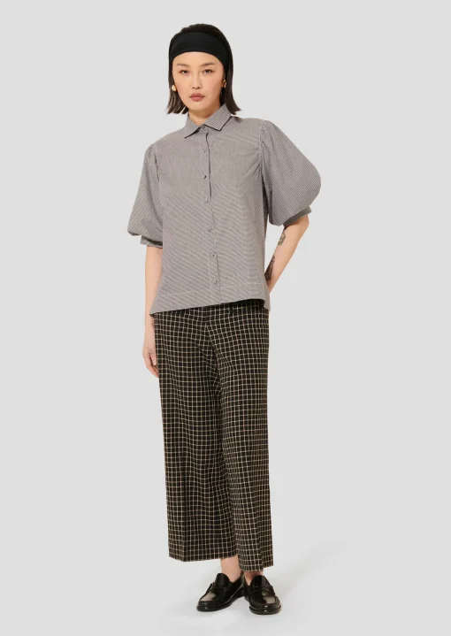 Chemise Calypso noire en vichy