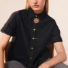 Chemise Camilla bleu marine en denim